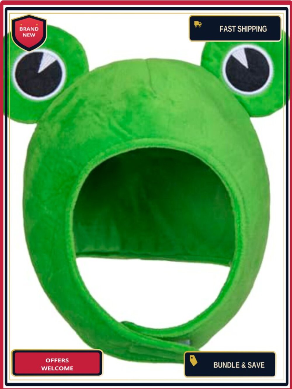 Plush Frog Hat Green Frog Ears Hooded Cap for Halloween Costume Cosplay Party